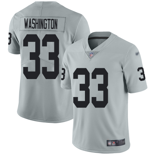 Men Oakland Raiders Limited Silver DeAndre Washington Jersey NFL Football #33 Inverted Legend Jersey->oakland raiders->NFL Jersey